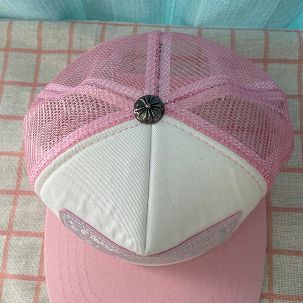 Chrome Hearts Pink And White Breathable All Match Sports Hat - Picture 3 of 7